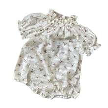 Load image into Gallery viewer, Y9430LS- Summer floral collar bodysuit + lace suspender skirt top