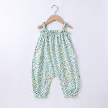 Load image into Gallery viewer, D23083LS-Summer children's thin floral sling sleeveless long climbing + hat two-piece set