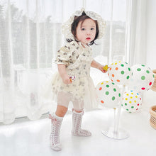 Load image into Gallery viewer, MDBRS2219DS-Summer floral mesh baby girl short-sleeved skirt