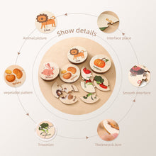 Load image into Gallery viewer, PMZ1199AC-Children's educational wooden vegetable animal round puzzle toy