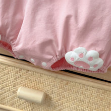 Load image into Gallery viewer, 2402221LS-Summer thin striped fake two-piece short-sleeved cartoon rabbit fart coat