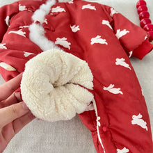 Load image into Gallery viewer, AL429LS-Slant collar plus velvet quilted super cute New Year's greetings dress