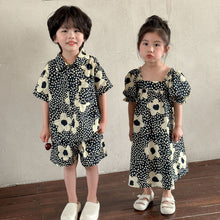 Load image into Gallery viewer, X86051TG-Summer polka dot shirt set & dress brother and sister outfit