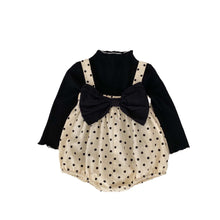 Load image into Gallery viewer, K2796LS-Autumn sweet polka dot bow strap bodysuit + solid color top set & wing tights
