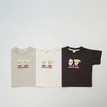 Load image into Gallery viewer, 24094PCW-Summer Japanese Korean style playful brother and sister print short-sleeved parent-child tops