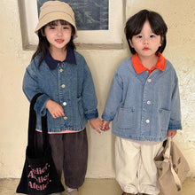 Load image into Gallery viewer, Q83056SE- Spring and Autumn Cardigan Double Pocket Long Sleeve Denim Jacket