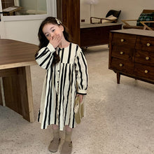 Load image into Gallery viewer, K0129DS-Fashionable children's casual style striped shirt dress