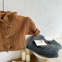 Load image into Gallery viewer, 77C85SE-Autumn solid color knitted open-front hooded sweater jacket