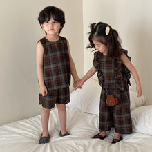 Load image into Gallery viewer, X85235TG-Summer baby casual vest brother and sister suit