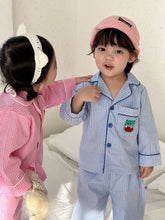 將圖片載入圖庫檢視器 CJ260869TG-春秋季兒童純棉格子家居兩件套