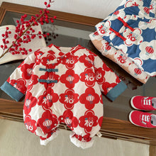 Load image into Gallery viewer, AL759LS-Winter baby quilted blessing character thickened New Year's greetings crawling clothes