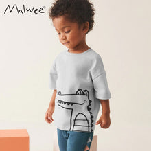 Load image into Gallery viewer, 9552TG-Summer children's casual round neck crocodile short-sleeved top + elastic waist pants two-piece set