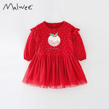 Load image into Gallery viewer, <Taiwan Pavilion> 7708DS-malwee autumn European and American children's cotton long-sleeved mesh princess dress