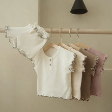 Load image into Gallery viewer, Y5406TG-Summer short-sleeved waffle wave curled short-sleeved T + shorts two-piece set