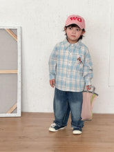 Load image into Gallery viewer, CC260820SE-春秋季刺繡小馬格紋長袖襯衫