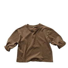 Load image into Gallery viewer, 1105SE-Spring and Autumn Click Color Korean Style Cotton Drop Shoulder Loose Long Sleeve Top