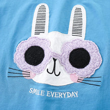 Load image into Gallery viewer, 92103SE-Summer European and American small and medium-sized children's bunny round neck short-sleeved casual tops