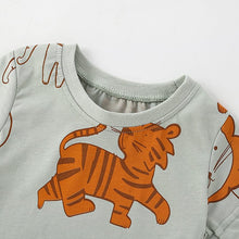 Load image into Gallery viewer, 9298SE-Summer round neck casual printed short-sleeved lion top