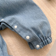 Load image into Gallery viewer, 2401327TG-秋季兒童條紋上衣&兔子造型牛仔吊帶褲