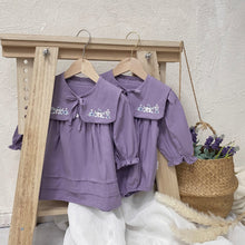 Load image into Gallery viewer, Y8369LS-Autumn Embroidered Shawl + Lantern Long Sleeve Bodysuit Two-piece Set