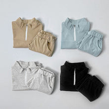 Load image into Gallery viewer, Y8353TG-Autumn Korean version for boys and girls, fashionable stand-up collar, zippered casual sweatshirt, two-piece set