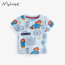 Load image into Gallery viewer, 92101SE-Summer Bear Printed Round Neck Casual Short Sleeve Top