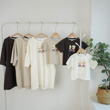 Load image into Gallery viewer, 24094PCW-Summer Japanese Korean style playful brother and sister print short-sleeved parent-child tops