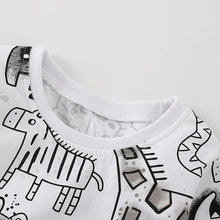 Load image into Gallery viewer, 8565SE-malwee animal print crew neck children's top