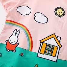 Load image into Gallery viewer, 8302TG-malwee summer clothes for children in Europe and America, rainbow embroidered short-sleeved tops + trousers two-piece set