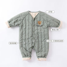 Load image into Gallery viewer, D23280LS-Embroidered bear light cotton warm jumpsuit