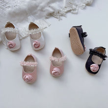 Load image into Gallery viewer, X917AC-Korean imitation silk rose soft sole toddler shoes
