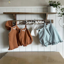 Load image into Gallery viewer, Y5408LS-Summer thin embroidered suspenders lace lotus leaf short skirt overalls