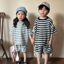Load image into Gallery viewer, X85228TG- Striped boys and girls sports casual suit