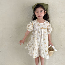 Load image into Gallery viewer, X86012DS-Summer pure cotton floral short-sleeved princess dress