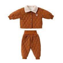 Load image into Gallery viewer, D23379TG-Winter baby boy and girl quilted jacket + pants two-piece set