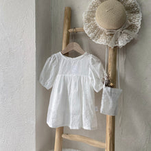 Load image into Gallery viewer, Y6410DS-Summer Woven Embroidered Lantern Sleeve Dress + Small Bag