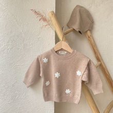 Load image into Gallery viewer, MY8302TG-Autumn and winter small flower long-sleeved round neck pullover sweater + shorts set