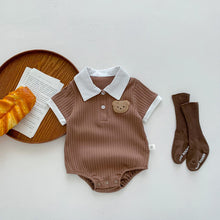 Load image into Gallery viewer, 103940LS- Summer Bear Lapel Striped Cotton Pullover