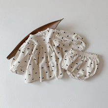 Load image into Gallery viewer, K2132TG-Long-sleeved two-piece baby girl polka dot baby bodysuit