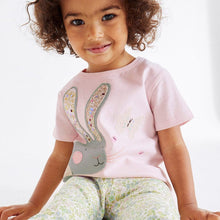 Load image into Gallery viewer, 22042TG-Little maven summer European and American cute rabbit short-sleeved pants two-piece suit