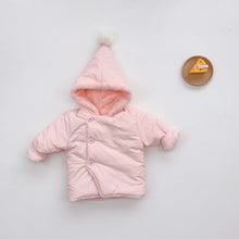 Load image into Gallery viewer, K3176SE-Winter solid color plus velvet warm love three-dimensional ball long-sleeved hooded jacket
