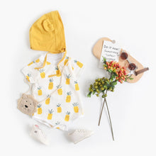 Load image into Gallery viewer, BRS1044LS-Summer pure cotton banana pineapple print bodysuit + hat cover