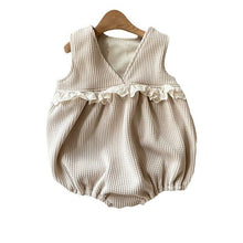 Load image into Gallery viewer, Y93114LS-Spring and Autumn Lace Waffle V-neck Sleeveless Bodysuit