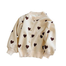 Load image into Gallery viewer, K2218SE-Autumn Korean style lantern sleeve heart sweater jacket