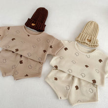 Load image into Gallery viewer, K5212TG-Cotton Bear Waffle Top Casual Shorts Two-piece Set