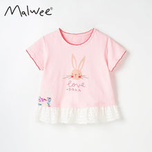 Load image into Gallery viewer, 6238SE-malwee summer girls pink bunny short-sleeved top