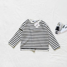 Load image into Gallery viewer, 23019PCW-Japanese loose cotton striped long-sleeved top parent-child outfit