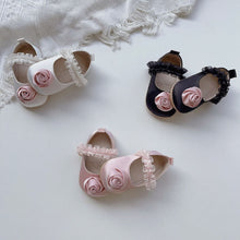 Load image into Gallery viewer, X917AC-Korean imitation silk rose soft sole toddler shoes
