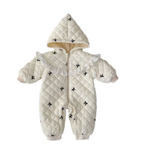 Load image into Gallery viewer, S23285LS-Winter Bow Lace Padded Hooded Climbing Suit