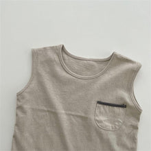 Load image into Gallery viewer, 25D143TG- Korean version of boys and girls contrast color children's simple vest shorts suit